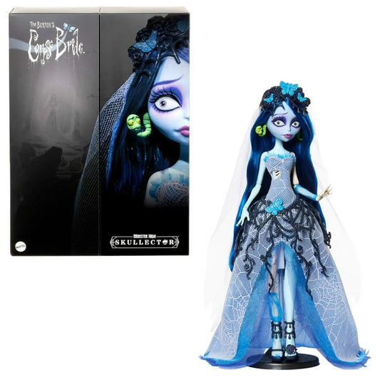 Muñeca coleccionable Monster High Skullector Corpse Bride, Emily con vestido de novia gótico y velo
