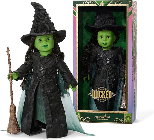 American Girl Wicked Elphaba Doll Collector Series, with Green Eyes and Skin, Dark-Brown Micro-Braided Hair