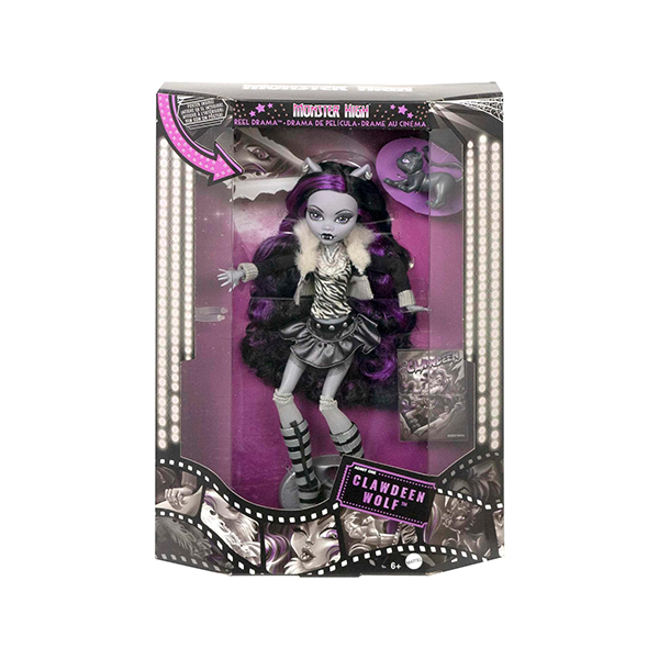 Monster High Reel Drama Doll Clawdeen Wolf in Black and White