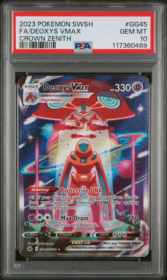 PSA 10 | 2023 POKEMON SWORD AND SHIELD CROWN ZENITH #GG45 FA/DEOXYS VMAX CROWN ZENITH