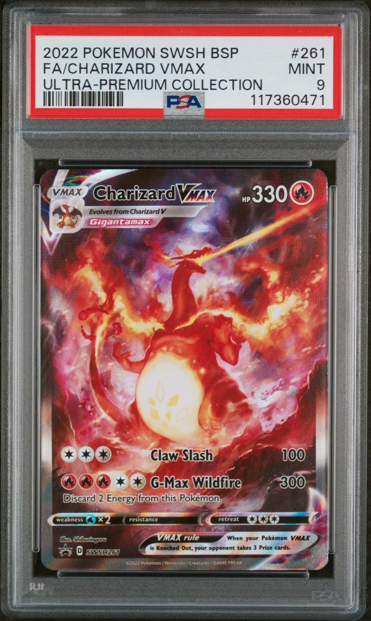 PSA 9 | 2022 POKEMON SWSH BLACK STAR PROMO #261 FA/CHARIZARD VMAX ULTRA-PREMIUM COLLECTION
