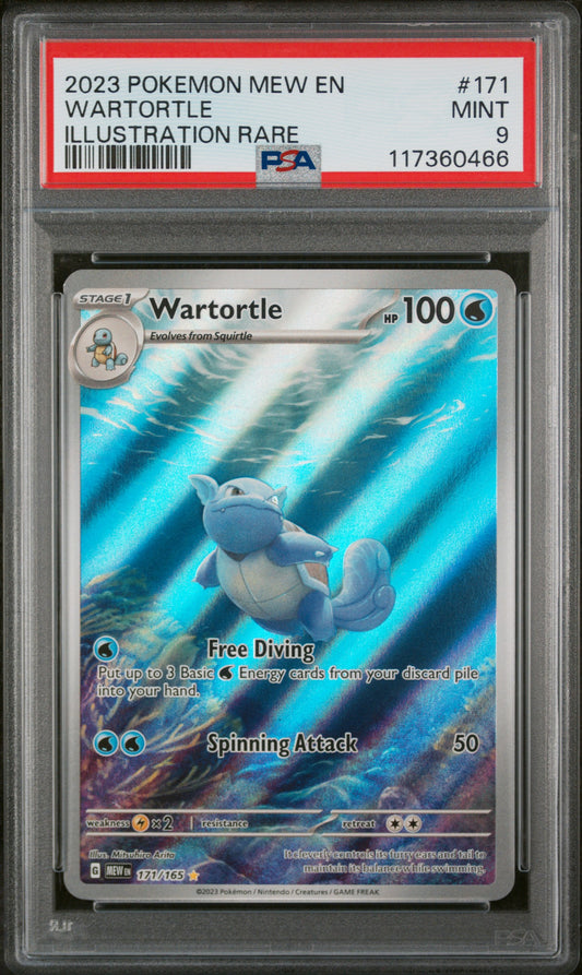 PSA 9 | 2023 POKEMON MEW EN-151 #171 WARTORTLE ILLUSTRATION RARE